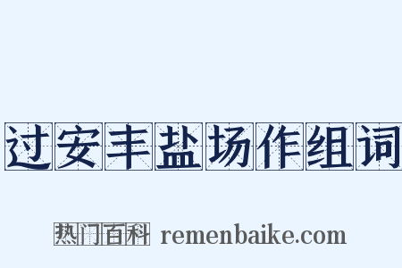 过安丰盐场作组词是什么意思的图片